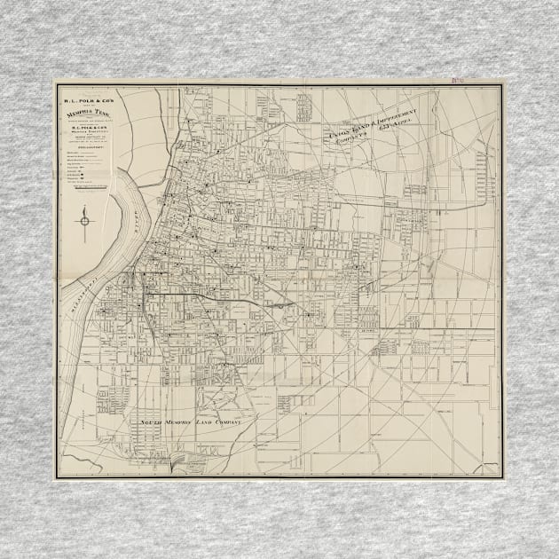 Vintage Map of Memphis Tennessee (1911) by Bravuramedia